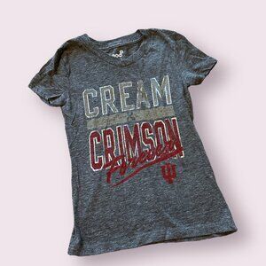 Indiana Univsersity Girls Short Sleeve Cream & Crimson Shirt